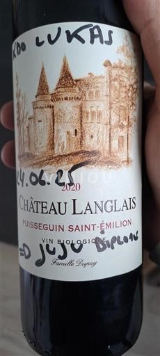 Bordeaux Puisseguin-saint-émilion Château Langlais 2020