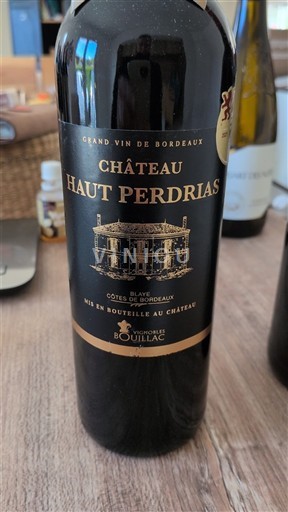 Bordeaux Blaye-côtes-de-bordeaux Château Haut Perdrias 2019