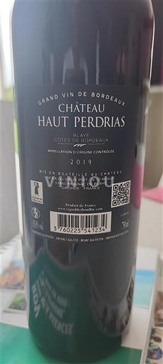 Bordeaux Blaye-côtes-de-bordeaux Château Haut Perdrias 2019