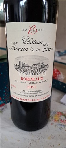 Bordeaux Château Moulin de la Grave 2021