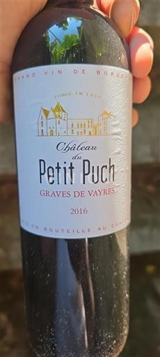 Bordeaux Graves-de-vayres Château Petit Puch 2016