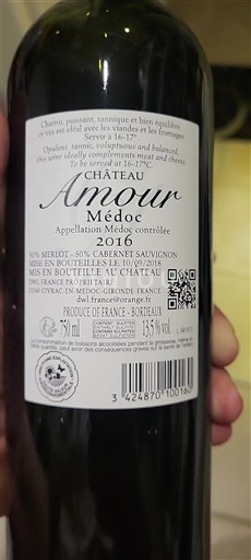 Bordeaux Médoc Château Amour 2016