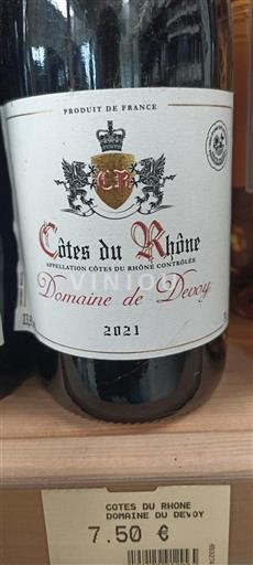 Rona dolina Côtes-du-Rhône Domaine Devoy 2021