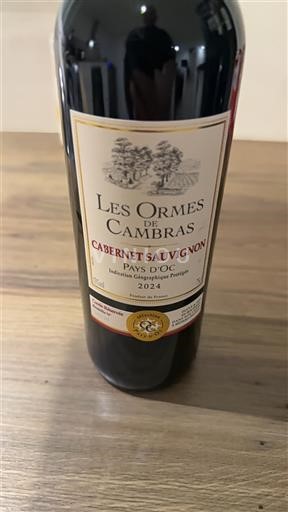Languedoc et Roussillon Pays d'oc Les Ormes de Cambras Cabernet Sauvignon 2024