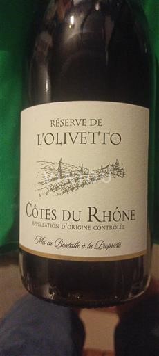 Rhônedalen Côtes du Rhône L'Olivetto Réserve 2021