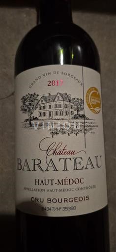 Bordéus Haut-Médoc Cru Bourgeois Château Barateau 2017