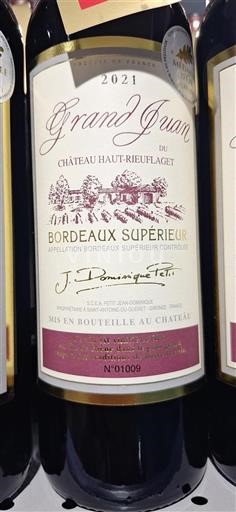 Burdeos Bordeaux superior Château Haut-Rieuflaget Grand Jean 2021