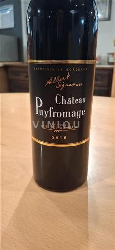 Bordeaux Francs-Côtes-de-Bordeaux Château Puyfromage Albert Signature 2016