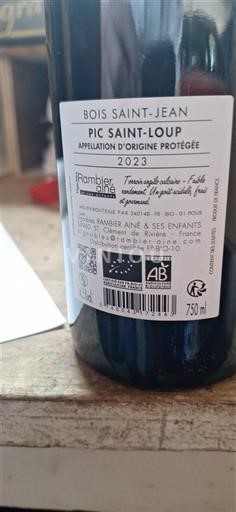 Languedok Pic-saint-loup Rambier Aîné Bois Saint-Jean 2023