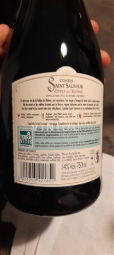 Rhônetal Côtes du Rhône Combes Saint Sauveur Ohne Jahrgang