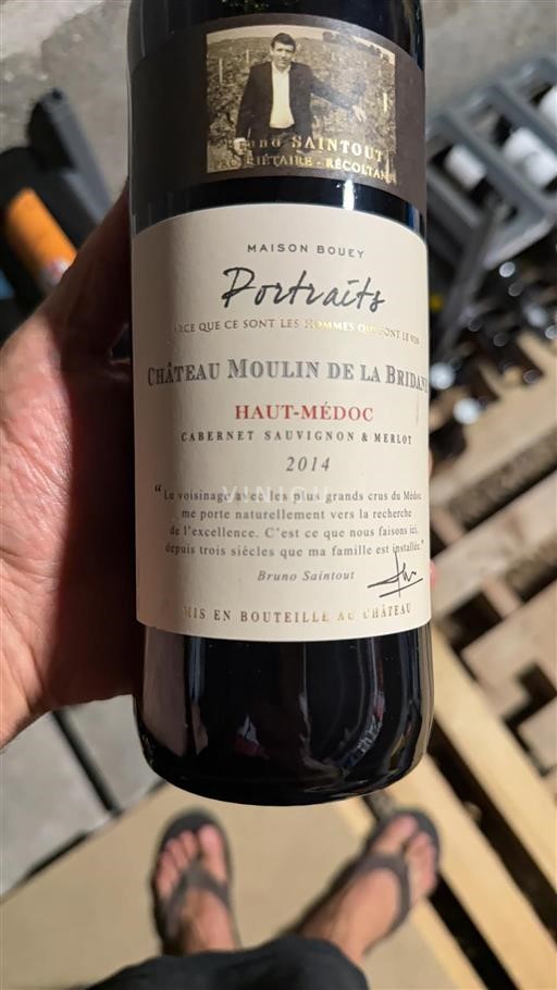 Vin Rouge sec Portraits Château Moulin de la Bridane 2014 France Bordeaux Haut-Médoc AOC