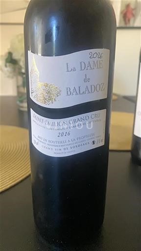 Bordeaux Saint-Émilion Grand Cru Grand Cru Baladoz La Dame de Baladoz 2016