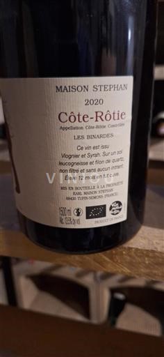 Rhônen laakso Côte-rôtie Maison Stephan Les Binardes 2020