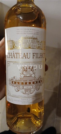 Bordeaux Sauternes Grand Cru Château Filhot 2016