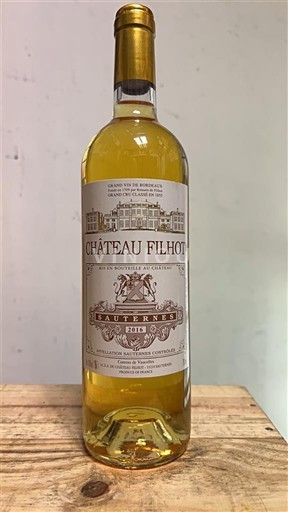 Bordeaux Sauternes Grand Cru Château Filhot 2016
