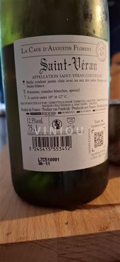 Burgund Saint-Véran La Cave Augustin Florent 2022