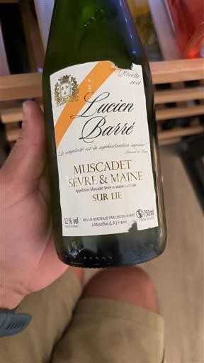 Loiredalen Muscadet-Sèvre-et-Maine Lucien Barré Sur Lie 2018