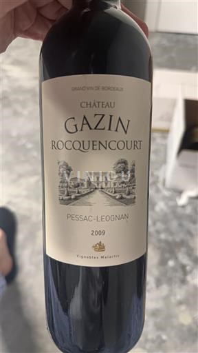 Bordeaux Pessac-Léognan Château Gazin Rocquencourt 2009