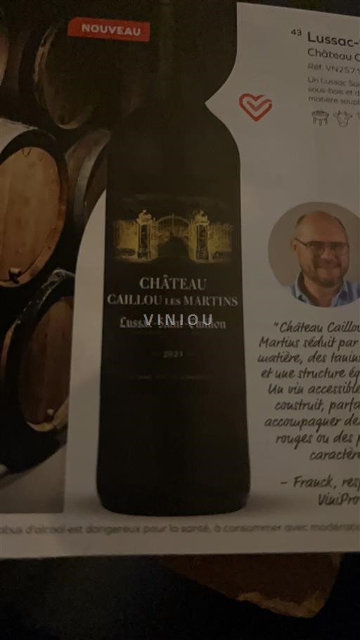 Bordéus Lussac-Saint-Émilion Château Caillou Les Martins 2023