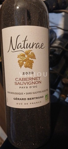 Vin Rouge sec Naturae Gérard Bertrand 2020 France Languedoc et Roussillon Pays d'oc IGP bio