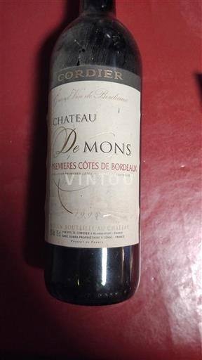 Bordeaux Premières-Côtes-de-Bordeaux Château Mons 1998