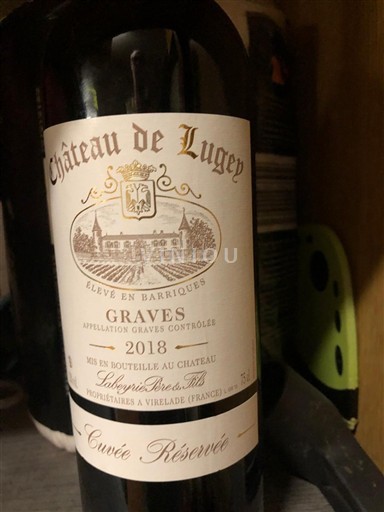 Bordeaux Graves Château Lugey Réservée 2018