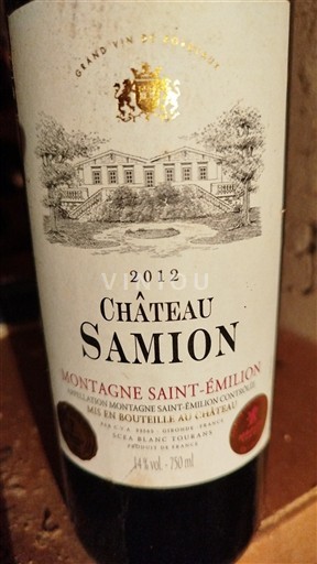 Bordeaux Montagne Saint-Émilion Château Samion 2012