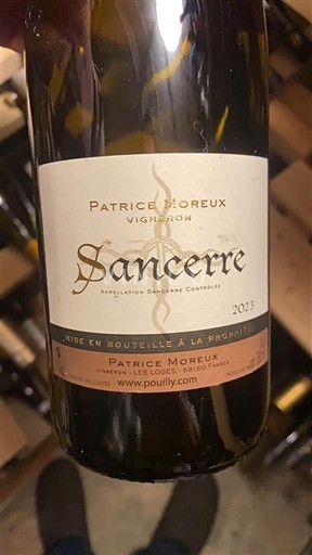 Vin Blanc sec Patrice Moreux 2023 Frankrike Loiredalen Sancerre AOC
