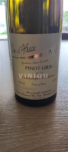 Alsace Vendanges Tardives François Runner et Fils 2017