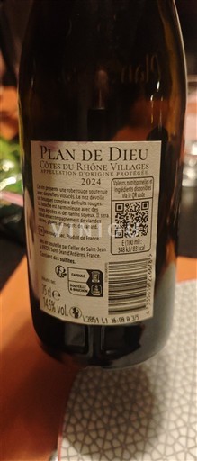 Thung lũng Rhône Côtes-du-rhône-villages Plan de Dieu 2024