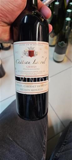 Vin Rouge sec Château Lehoul 2012 France Bordeaux Graves AOC