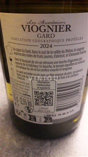 Languedoc und Roussillon Gard Les Aumôniers Viognier 2024