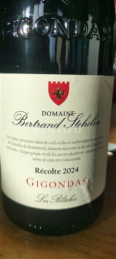Rhônen laakso Gigondas Domaine Bertrand Stehelin Les Blâches 2024