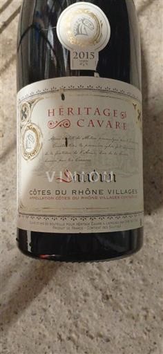 Rona dolina Côtes-du-Rhône-Villages Héritage Cavare 2015