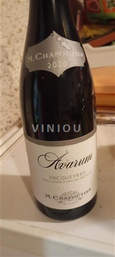 Rhônen laakso Vacqueyras M. Chapoutier Avarum 2020