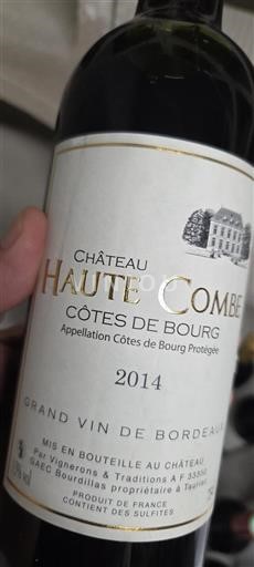 Burdeos Côtes-de-bourg Château Haute Combe 2014