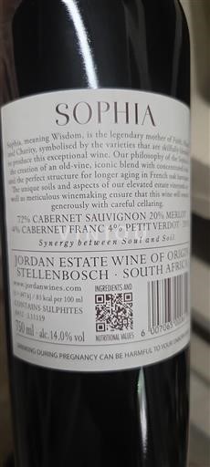 Küstenregion Stellenbosch Jordan Estate Sophia 2018