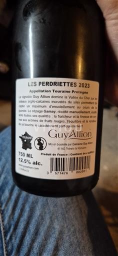 Valle della Loira Touraine Domaine Guy Allion Les Perdriettes 2023