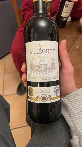 Burdeos Bordeaux Château Allégret 2021