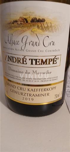 Alsácia Não especificado Grand Cru André Tempé Domaine du Meywihr 2019
