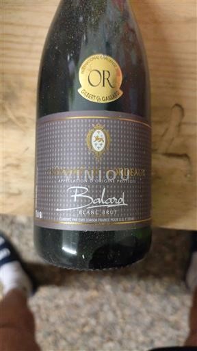 Mousserende wijnen Blanc brut Balard Non millésimé Frankrijk Bordeaux Crémant de Bordeaux AOC