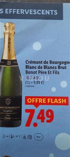 Burgundsko Crémant de Bourgogne Bonot Père Et Fils Blanc de Blancs Brut 2022