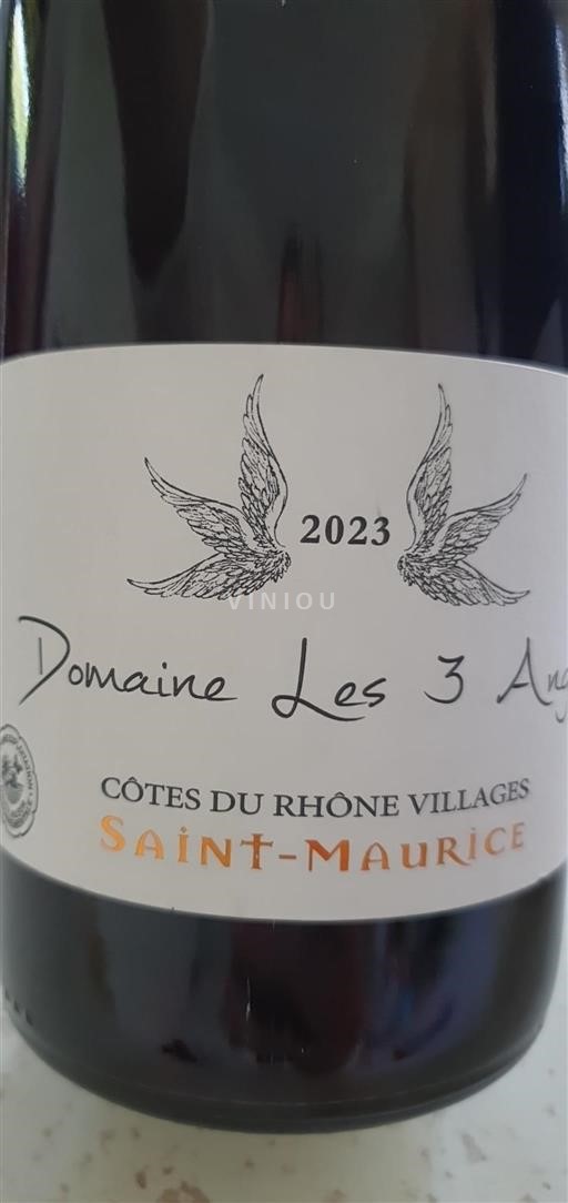 Vin Rouge sec Saint-Maurice Domaine Les 3 Anges 2023 France Vallée du Rhône Côtes-du-rhône-villages AOC