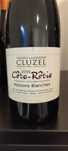 Rhônen laakso Côte-rôtie Cluzel Maisons Blanches 2022