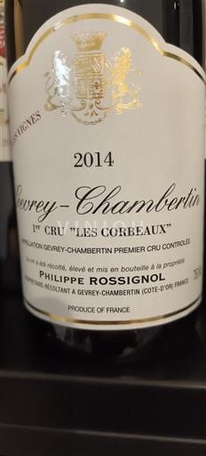 Borgogna Gevrey-Chambertin Premier Cru Philippe Rossignol Les Corbeaux 2014