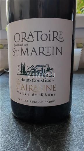 Rona dolina Cairanne Oratoire St Martin Haut-Coustias 2020