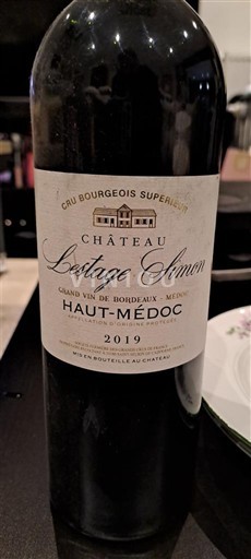 Burdeos Haut-Médoc Cru Bourgeois Supérieur Château Lestage Simon 2019