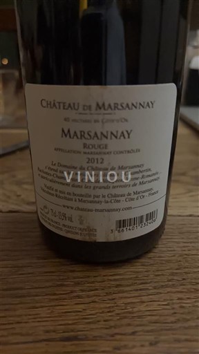 Bourgogne Marsannay Château Marsannay 2012