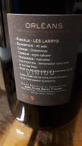 Loiren laakso Orléans Clos Saint Fiacre Les Larrys 2023