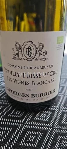 Burgundy Pouilly-Fuissé Premier Cru Château Beauregard Les Vignes Blanches 2022